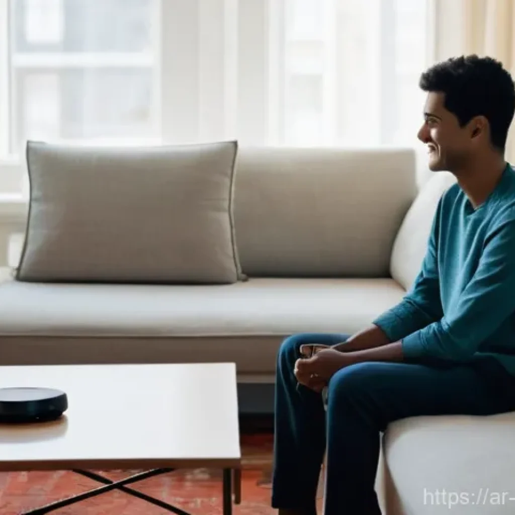 반려로봇 서비스의 사용자 교육 - **Prompt 1: "The First Connection"**
A wide shot of a bright, modern living room with soft, natu...