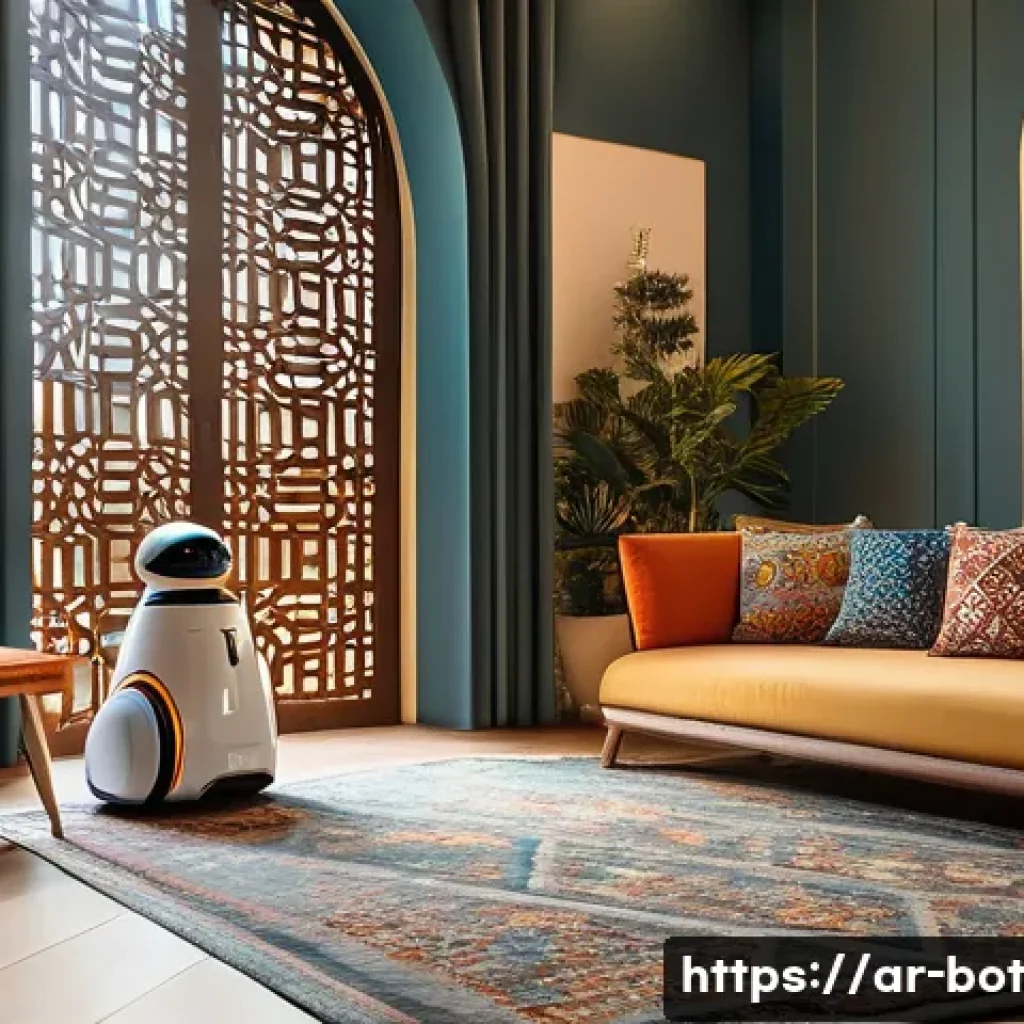 반려로봇의 자율 주행 기술 - A sleek, modern home robot equipped with multiple sensors such as LiDAR, 3D cameras, and ultrasonic ...