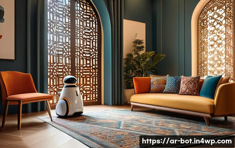 반려로봇의 자율 주행 기술 - A sleek, modern home robot equipped with multiple sensors such as LiDAR, 3D cameras, and ultrasonic ...