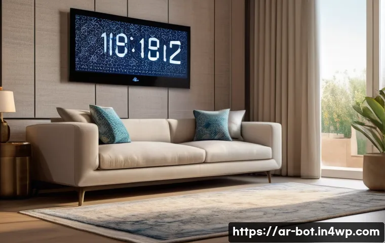 반려로봇의 기능 확장 가능성 - A modern smart home interior in an Arab household setting during the evening, featuring a sleek AI-p...